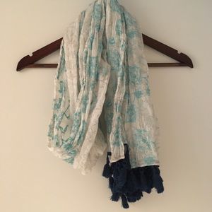 Embroidered Scarf w/ tassels